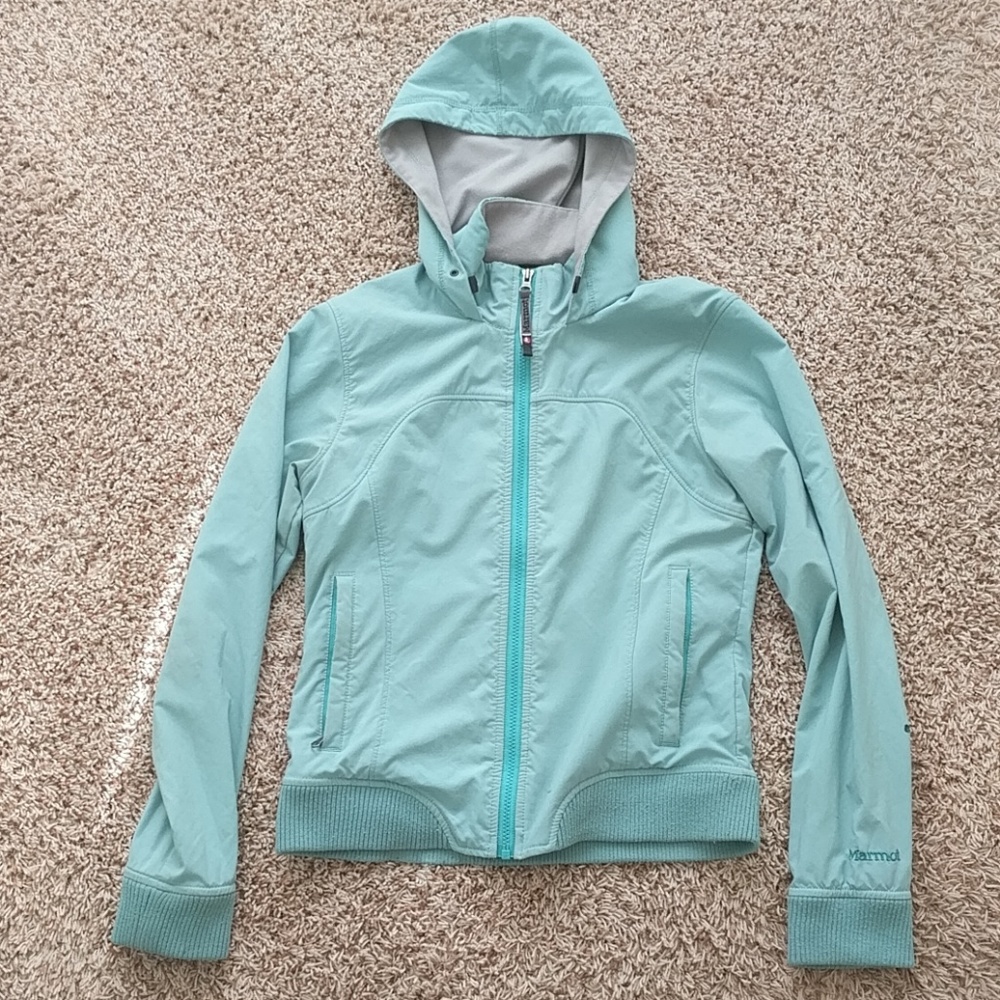 Light Teal Marmot Jacket - Sz M - Picture 1 of 4